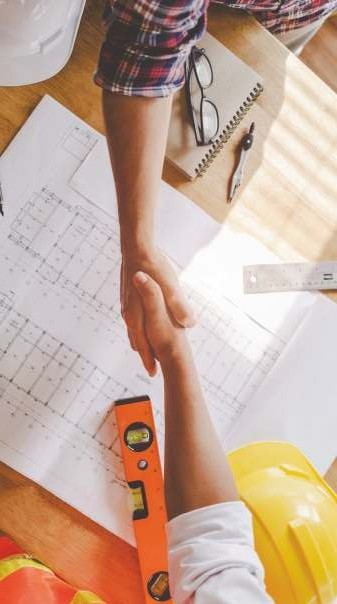 Client handshake over construction plans