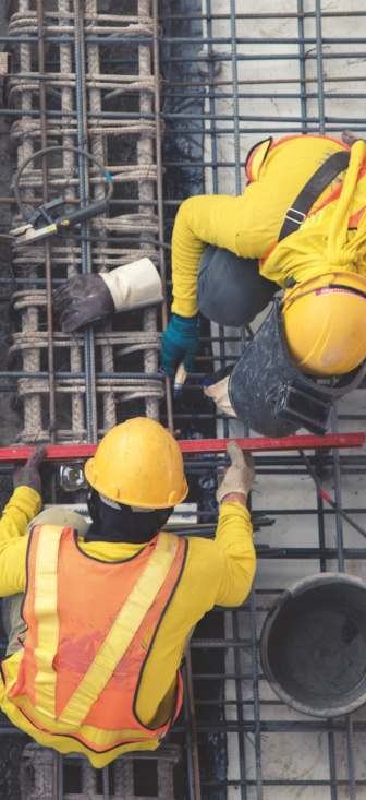 Construction team on site